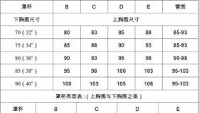 胸围尺码表：轻松测量和选择合适的内衣