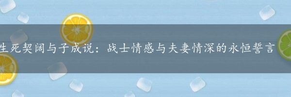 生死契阔与子成说：战士情感与夫妻情深的永恒誓言