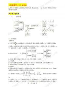 初一上册数学课本：基础知识点全解析